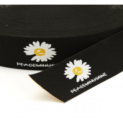 Custom Logo Jacquard Soft Elastic High Strength Webbing